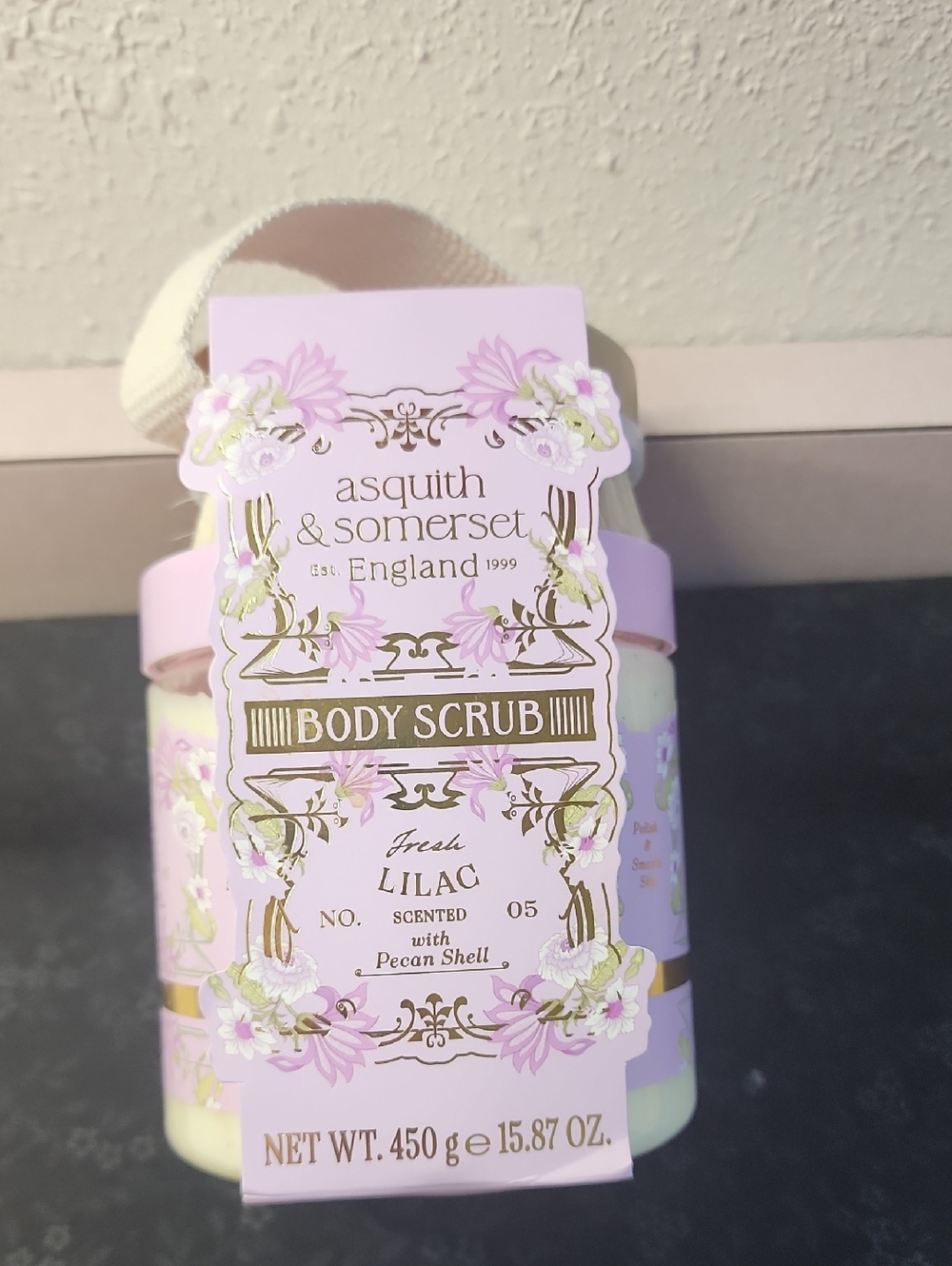 Lilac Body Scrub With Polish Brush